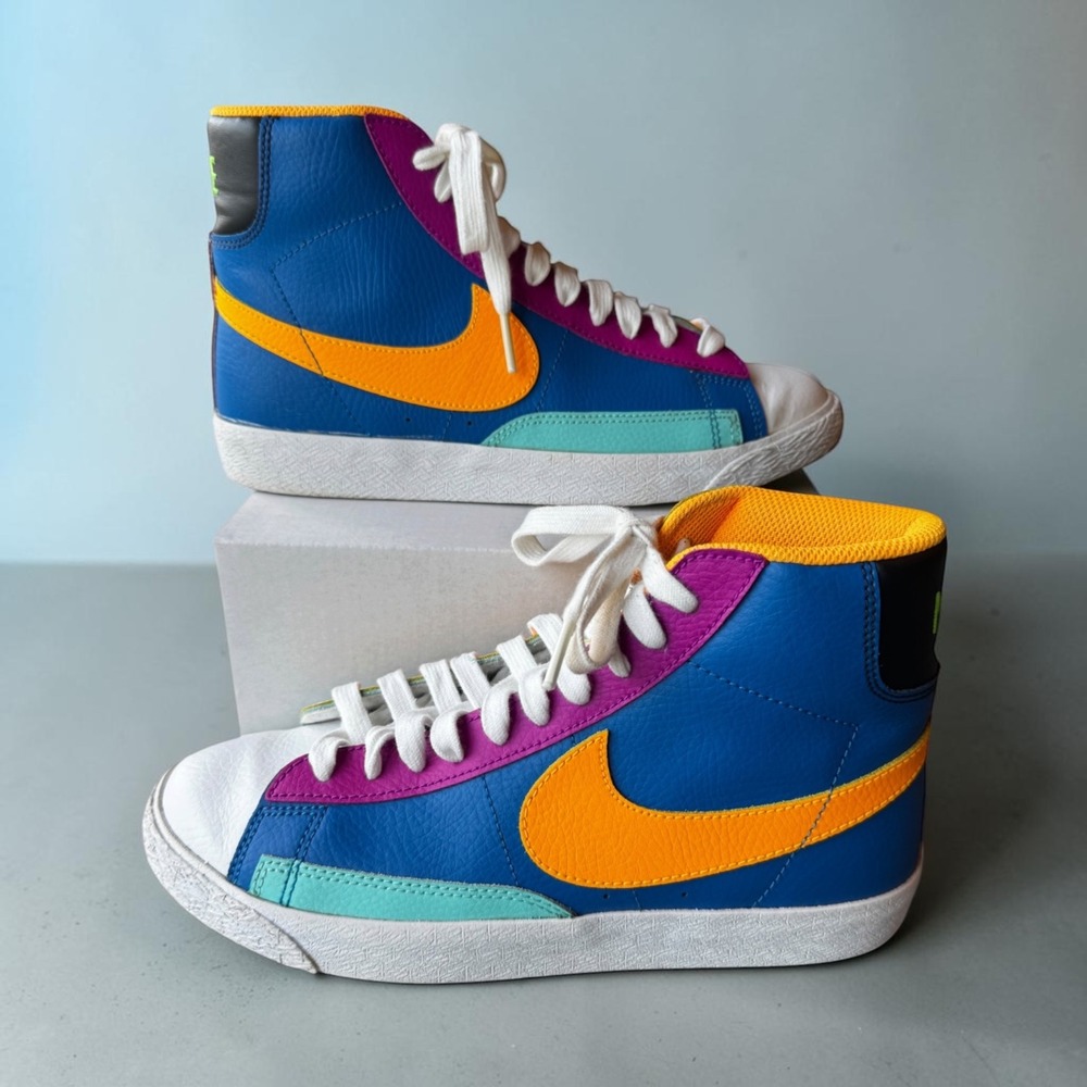 Nike Blazer Mid 77 GS Aurora Purple Orange Blue CZ9441-400 Size 5.5Y / Women 7